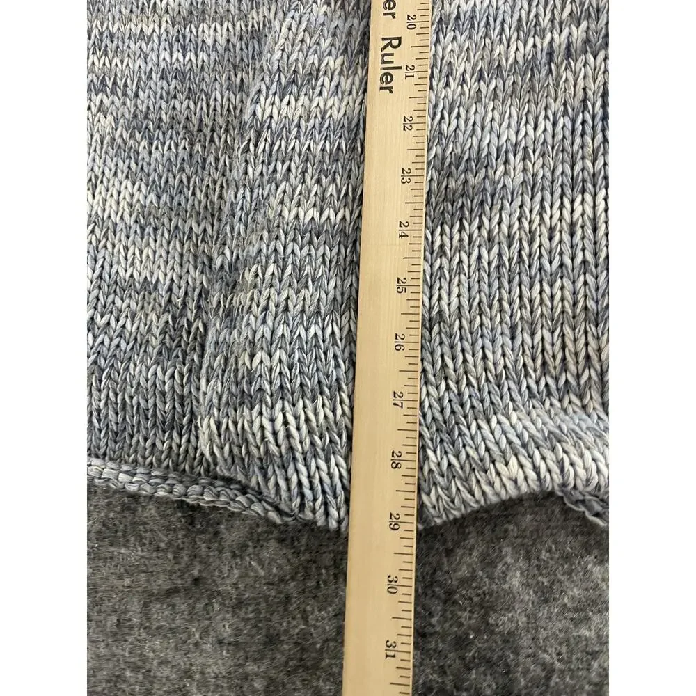 J Jill Sweater Womens Large Cardigan Blue Open Front Pullover Cotton N103